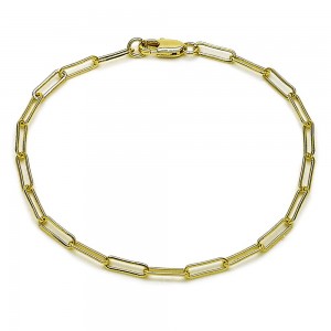 Gold Filled Paperclip Design Fancy Bracelet Polished Golden Finish Thickness 8 Inches Length