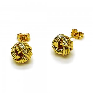 Gold Filled Stud Earring Love Knot Design Polished Golden Finish