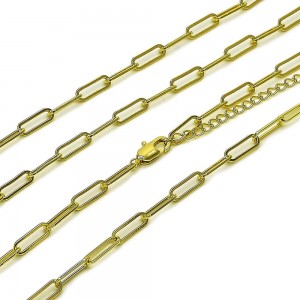 Gold Filled Fancy Necklace Paperclip Design Polished Golden Finish 4 MM Thickness 18 Inches Length