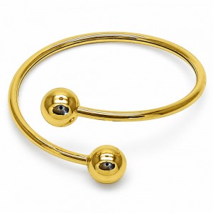Gold Filled Individual Bangle Ball and Hollow Design Polished Golden Finish One size fits all