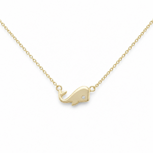 Sterling Silver Black PVD & Rose Gold Plated Dolphin Necklace