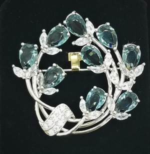 925 Sterling Silver Brooch With CZ 