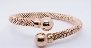 925 Sterling Silver Rose Gold Tone Bangle