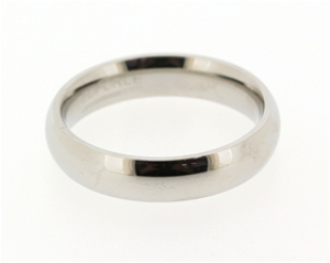 Stainless Steel Silver Tone Plain Band (4mm)