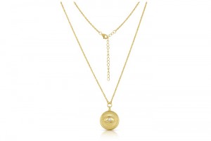 Sterling Silver Yellow Gold Plated Evil Eye Necklace With CZ 16+2"