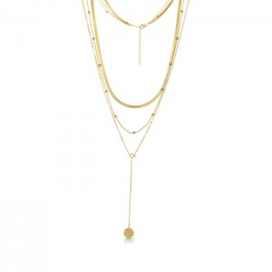 Sterling Silver Yellow Gold Plated 3 Layers Necklace